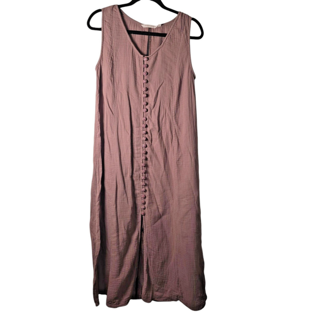 Soft Surroundings Maxi Dress Womens Medium Brown Y2k Boho Chic Lagenlook Summer